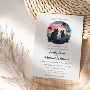 Invitation Pawsitivement dans l'amour coucher de soleil Roman