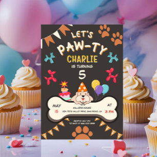 Invitation Pawty Chien Chien Chien Chien Chien Fête Anniversa