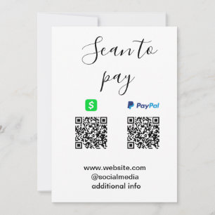 Invitation Paypal Cashapp scan pour payer QR ajouter le nom d