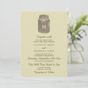 Invitation Pays Burlap Mason Jar Mariage
