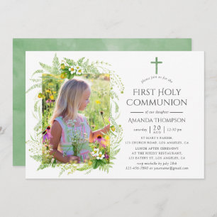Invitation Pays de la verdure Première Communion sainte
