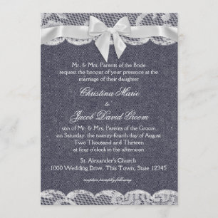 Invitation Pays Denim et Mariage de dentelle