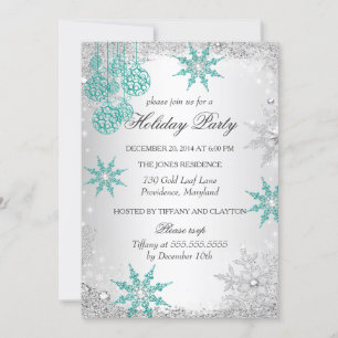 Invitation Pays des merveilles d'hiver de Noël sarcelle Fête 