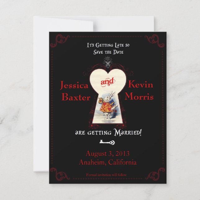 Invitation Pays des merveilles Enregistrer la date (Devant)