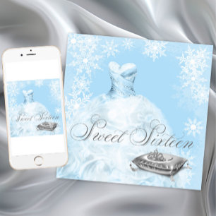 Invitation Pays des merveilles hivernal Sweet Sixteen Toute o