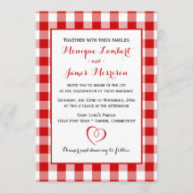 Pays En vichy Rouge et blanc Chèques Mariage Plaid