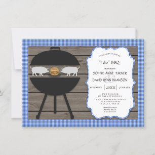 Invitation Pays En vichy Wood I DO BBQ Engagement Party