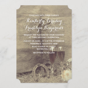 Invitation Pays et mariage rustique