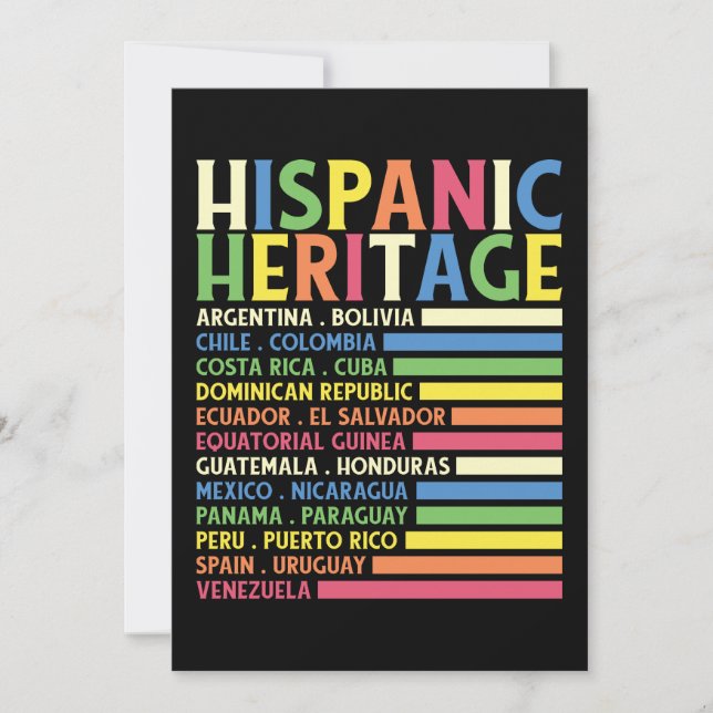 Invitation Pays latino-américains Mois du patrimoine hispaniq (Devant)