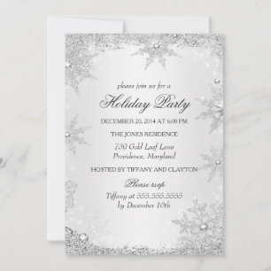 Invitation Pays merveilleux d'hiver argenté Fête de Noël 2