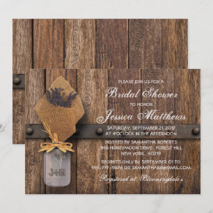 Invitation Pays Russe Lavande Mason Jar Fête des mariées