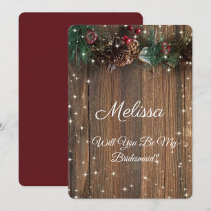 Invitation Pays Russe Pin de Noël Garland bois neige dans