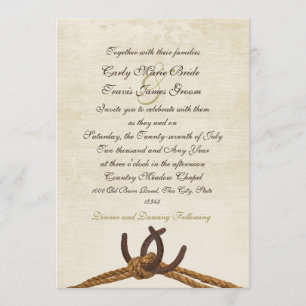 Invitation Pays Rustic Horseshoe Mariage
