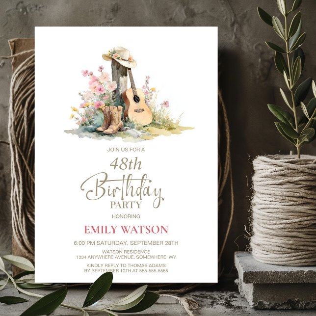 Invitation Pays Rustique Tout âge fête d'anniversaire (Créateur téléchargé)