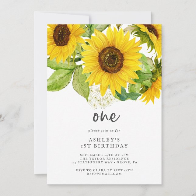 Invitation Pays Tournesol première fête anniversaire Invitati (Devant)