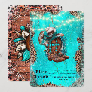 Invitation Pays Turquoise Boots Fête des mariées