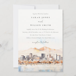 Invitation Paysage aquarelle de mariage à Salt Lake City, Uta
