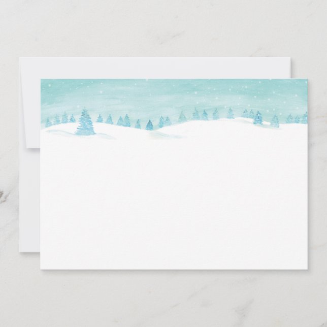 Invitation Paysage De Forêt D'Hiver Neige Avec Des Épinettes (Devant)