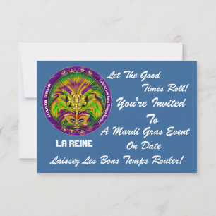 Invitation Paysage de Mardi Gras 3,5 x 5 po Veuillez consulte