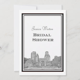 Invitation Paysage de NYC Washington Sq Gravé DIY Mariage