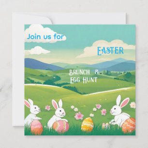 Invitation Paysage de Pâques - Chasse Brunch&Oeuf