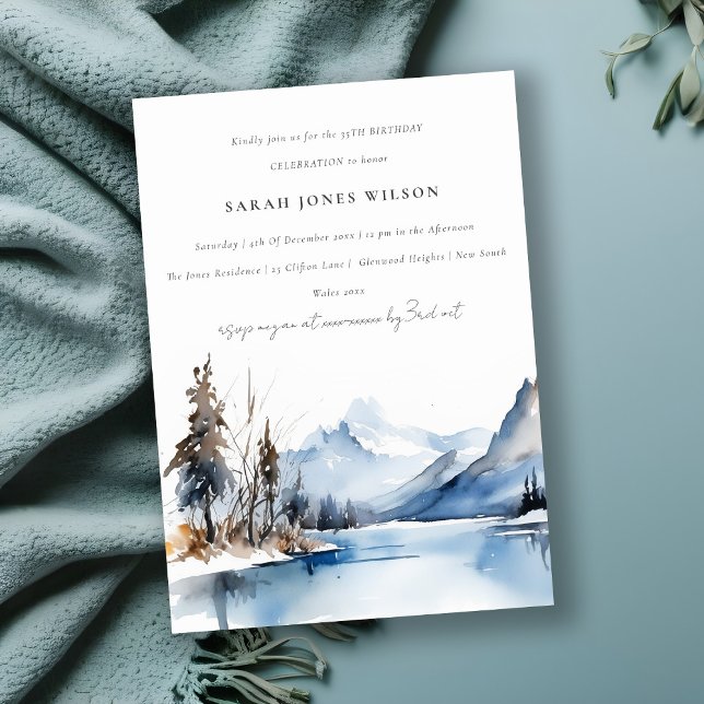 Invitation Paysage des neiges hivernales du lac Mountain Anni (Créateur téléchargé)