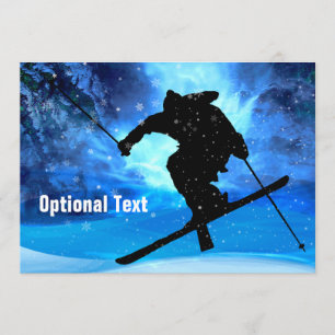 Invitation Paysage d'hiver et skieur de style libre -