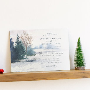 Invitation Paysage d'hiver Mariage d'arbre de pin