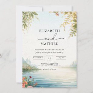 Invitation Paysage éthéré Mariage floral