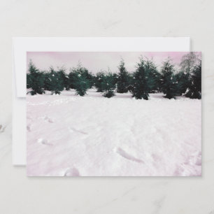 Invitation Paysage hivernal avec des mélèzes dans la neige 