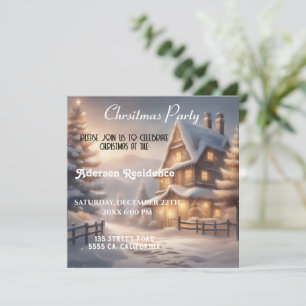 Invitation Paysage hivernal de Noël  Fête de Noël