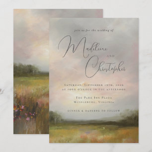 Invitation Paysage impressionniste romantique Mariage Abstrai
