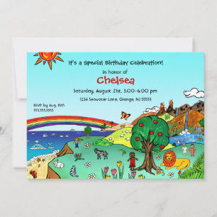 Invitation Paysage pour enfants idyllique — Paradis