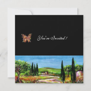 Invitation PAYSAGE TOSCANE 5, vert jaune noir