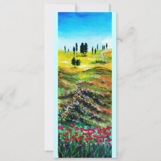 INVITATION PAYSAGE TOSCANE AVEC POPIES (Devant)