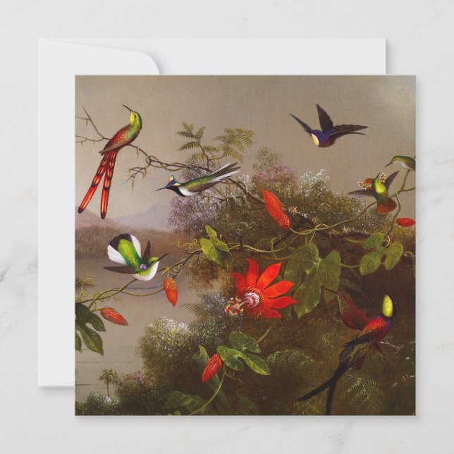 Invitation Paysage tropical avec dix colibris (Devant)