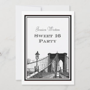 Invitation Paysage urbain de NYC Pont de Brooklyn #2 DIY Swee
