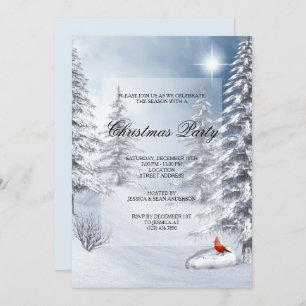 Invitation Paysages d'hiver et fête de Noël du cardinal