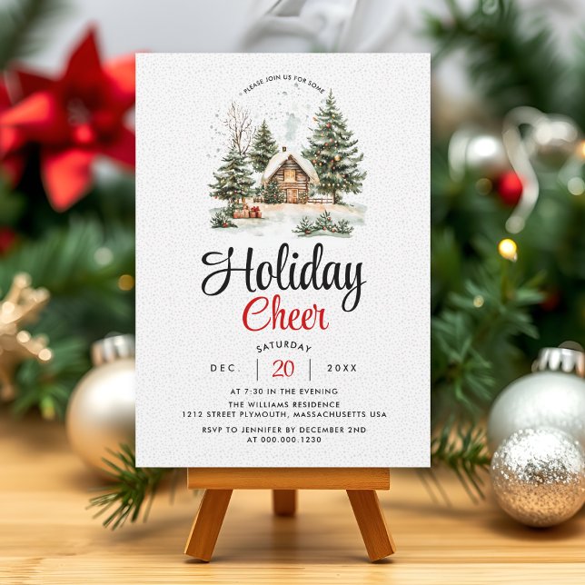 Invitation Paysages d'hiver gai de vacances de Noël invitatio (Créateur téléchargé)