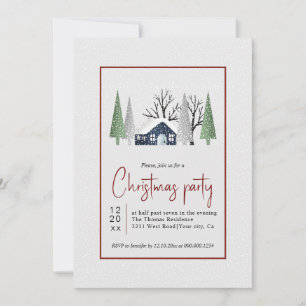 Invitation Paysages hivernaux arbres et fête de Noël des chut