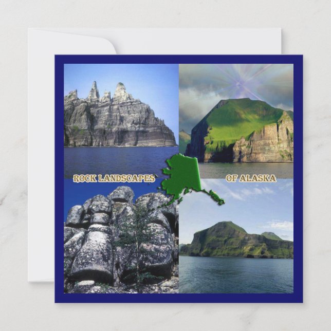 Invitation Paysages rocheux du collage de l'Alaska (Devant)
