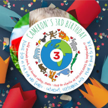 Peace And Love Cute Cartoon Animaux du monde