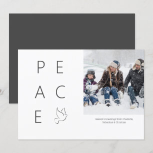Invitation Peace Dove Personnalisé Simple Photo Noël