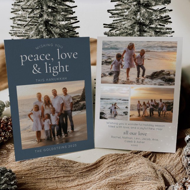 Invitation Peace, Light & Love Hanukkah Holiday Card (Créateur téléchargé)