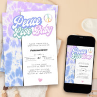 Peace Love Baby Pastel Tie Dye Baby shower