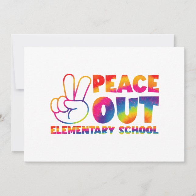 Invitation Peace Out Élémentaire École Tie Dye Dernier jour (Devant)
