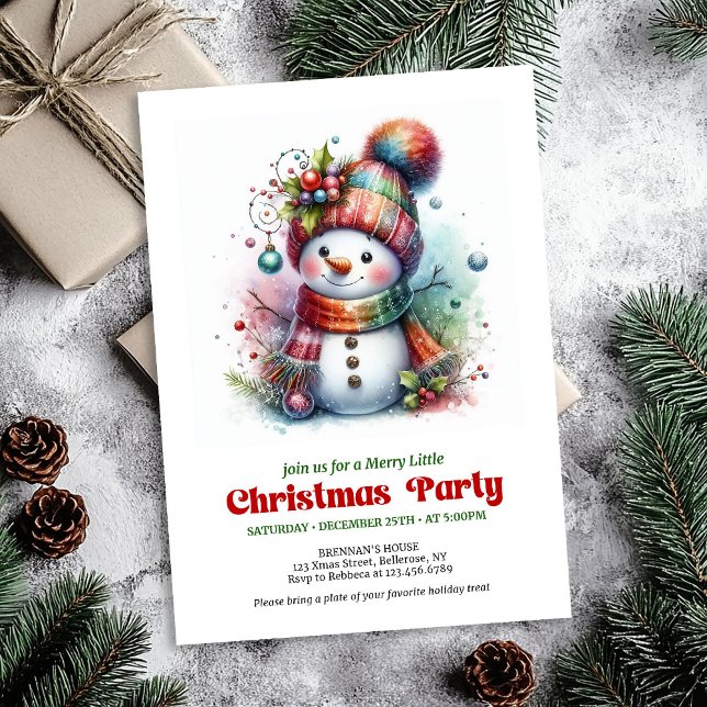 Invitation Peaceful funny snowman invite holiday joy digital (Peaceful funny snowman invite holiday joy digital

)