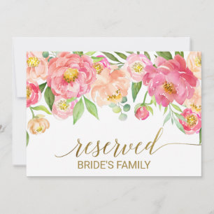 Invitation Peach and Pink Peony Flowers "Reserved"