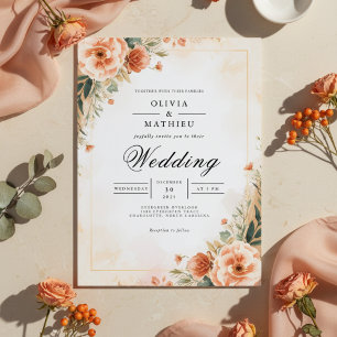 Invitation Peach Blossom Mariage