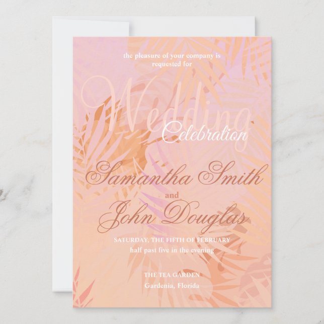 Invitation Peach Fuzz Classique Minimaliste Moderne Mariage (Devant)